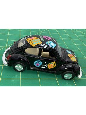 1967 Volkswagen VW Beetle Bug Car Black/Dice 1/32 Scale Pull Back Car
